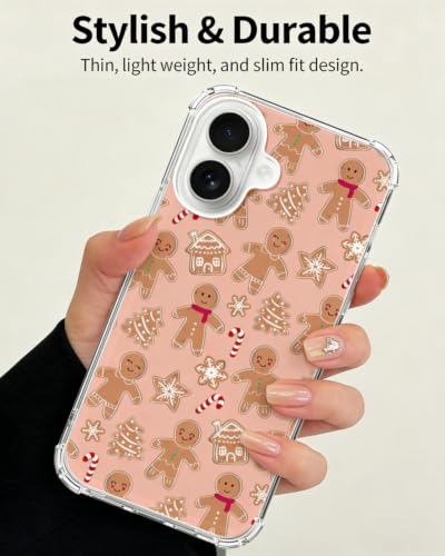 Christmas Gingerbread Phone Case Compatible with iPhone 17, Cute Winter Festive Phone Cover for iPhone 17 - color: Christmas Gingerbread