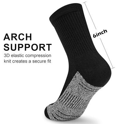 cuangya Women Crew Socks Athletic Cushioned Running Hiking 3-5 Pairs - color: 4 Pairs Black, size: 10-12