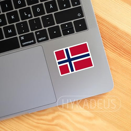 (3Pcs) Norway Flag Stickers – Norwegian National Flag Vinyl Decals - color: Norway