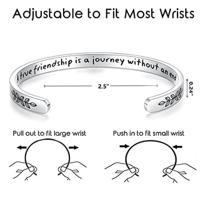 TONY & SANDY Cuff Bracelets for Women Teen Girls Best Friend Sister Mom Daughter Granddaughter Easter Birthday Mother's Day Christmas Stocking Stuffers for Teen Girls Women Jewelry - style: 0 - Friend Gifts - A true friendship is a journey without an end