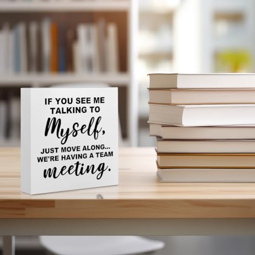Funny Office Supplies Rustic Desk Decor White Wooden Box Sign - color: White0376