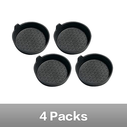 4 Pack Silicone Car Cup Holder Coasters, Universal Removable Vehicle Cup Holder Coasters for Most Cars, Trucks (Black) - color: Black