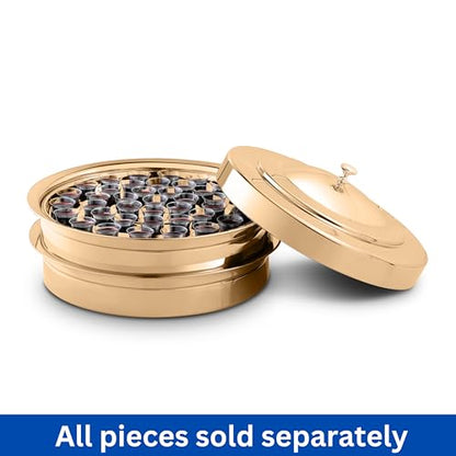 (Cup Tray Lid) Gold Premium Communion Trays for Churches | Stainless Steel Communion Ware Set, Supplies | 40 Cup Tray - color: Cup Tray Lid
