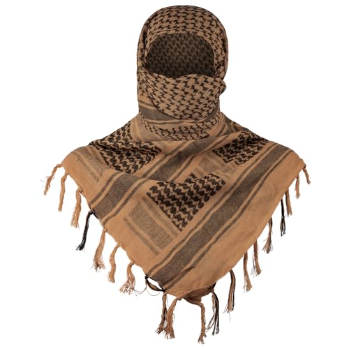 Aonal Military Shemagh Tactical Desert Scarf, Keffiyeh Scarf for Men - color: A-tan
