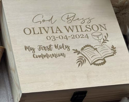 Custom Engraved First Holy Communion Keepsake: Name and Date for a Spiritual Milestone - Cherished Gift for a Holy Day