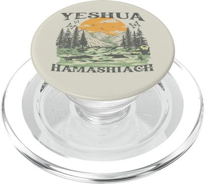 Yeshua Hamashiach Jesus Scripture Christian Bible Faith PopSockets MagSafe PopGrip for iPhone - style: MagSafe