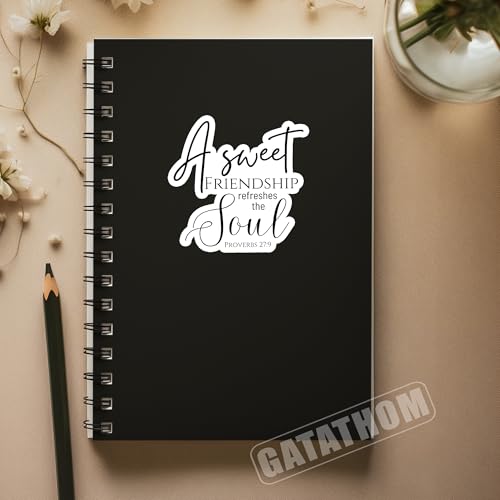 (3Pcs) A Sweet Friendship Refreshes The Soul Sticker – Proverbs 27:9 Christian Friendship Bible Verse Vinyl Decal, Inspirational Faith Sticker for Laptop Water Bottle Journal Scrapbook, 3" x 2.9" - color: A Sweet Friendship Refreshes the Soul Proverbs 27: