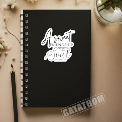 (3Pcs) A Sweet Friendship Refreshes The Soul Sticker – Proverbs 27:9 Christian Friendship Bible Verse Vinyl Decal, Inspirational Faith Sticker for Laptop Water Bottle Journal Scrapbook, 3" x 2.9" - color: A Sweet Friendship Refreshes the Soul Proverbs 27: