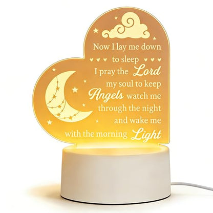 Baptism Gifts for Girl Boy, Cozy Baby Nursery Night Light for Bedtime Prayer, Baby Christening Gifts for Boys Girls Kids, Dedication Baptismal Confirmation Gifts, Baby Room Decor, Baptism Decorations