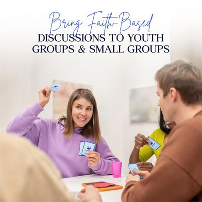 Christian Conversation Cards Game - 200 Faith-Based Conversation Starters for Bible Games Study, Youth Groups & Family - Christian Card Games for Meaningful Discussions About God