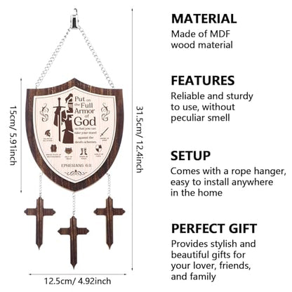 Armor of God Wooden Wall Hanging Ephesians 6:11 Shield Wall Decor
