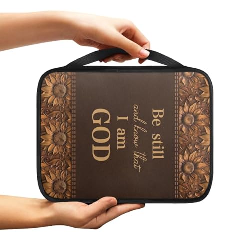 Gifts Polyester Bible Cover With Sturdy And Great Product And Pen Storage For Men And Women - color: Bible Word Sunflower