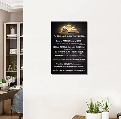 Christian Gifts for Women Motivational Wall Art for Living Room Bedroom Bathroom Kitchen Décor Inspirational Bible Verse Christian Canvas Wall Art Framed Wall Art Rustic Scripture God Says Canvas - size: 24"L x 16"W