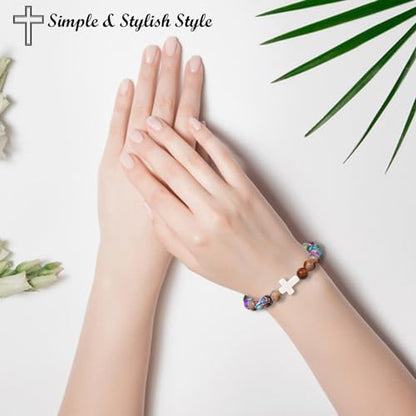 EFVISD Cross Bracelet Gifts for Boys Girls Christian Religious Gifts - color: Baptism -Girls