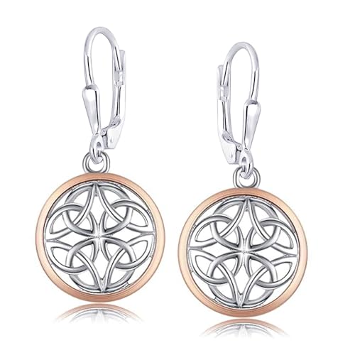 LeCalla 925 Sterling Silver Leverback Drop Dangle Earrings for Women | Lightweight Celtic-Knot Filigree Heart Teardrop Dangle Earring | Vintage Inspired Jewelry Gifts for Women - color: Leverback-03