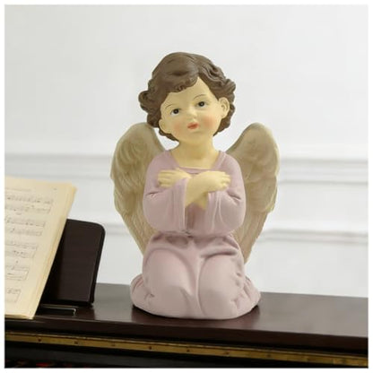 Praying Angel Figurine, 3.74 Inch Resin Guardian Angel Home Decor - style: 3.74'' Little angel cross hands kneeling