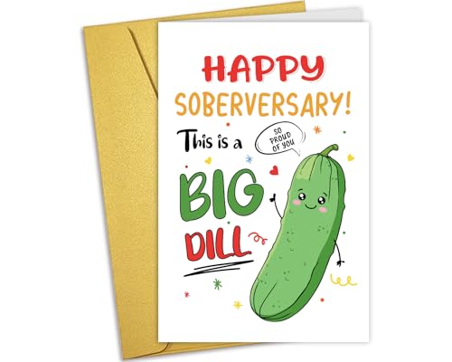 Nchigedy Funny Sobriety Card for Men Women, Sober Aniversary Card for Him Her, Soberversary Cards for Boyfriend Girlfriend - color: #14