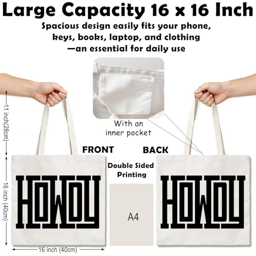 Western Canvas Tote Bag, Western Gift for Women - color: Howdy