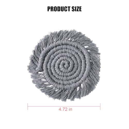 Zpana Car Cup Coaster, 2PCS Cotton Anti Slip Cute Vehicle Cup Holders Mat, 4.72In Handmade Automotive Interior Water Bottle Pad Accessories, Universal for SUV Sedan Truck(Gray) - color: Gray