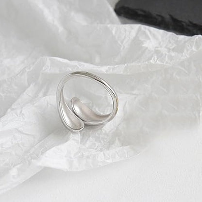 Handmade Rings 925 Sterling Silver Band Ring Adjustable Open Knuckle Rings Thumb Ring Statement Rings for Women Minimalist Jewelry - color: Pattern 2