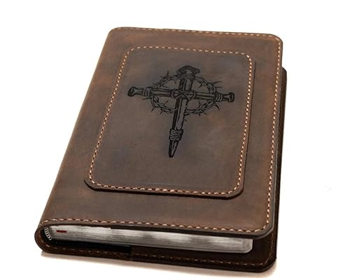 Real Leather KJV Large Print Bible. Option to Laser engrave name, initials, or logo. Personalized Gift for Wedding, Baptism, Graduation, Birthday or whatever occasion. Handmade in the USA.