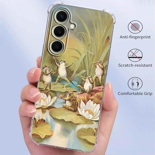 Frog Concert Case for Samsung Galaxy S26 Plus,Cute Frog Musician Set Pattern for Boys Girls,Trendy Cool Soft TPU Bumper Cover for Samsung Galaxy S26 Plus - color: Frog