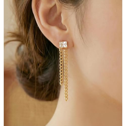 Gold Dangle Earrings for Women，Tassel Hoop Earrings with Charms - color: G