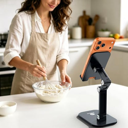 OCYCLONE Phone Stand for Desk, Foldable Cell Phone Stand Holder, Black - color: Black