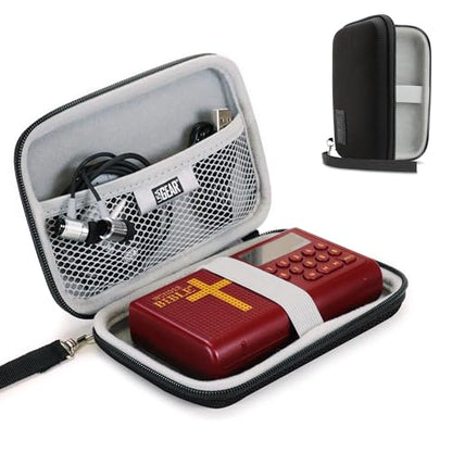 USA Gear Hard Case Compatible with Wonder Bible KJV the Talking Audio Bible Player, Wonder Bible NIV, Cable, Earbuds & More - Scratch Resistant Interior, Wrist Strap (Case Only) - Black - color: Black