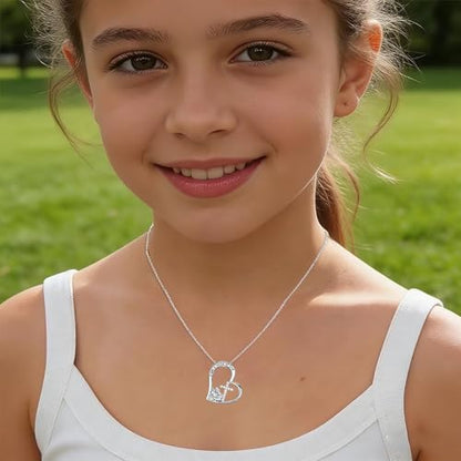 Birthstone Cross Necklace for Girls, Child of God Cross Gifts Jewelry - color: 04. April, style: 01. Silver