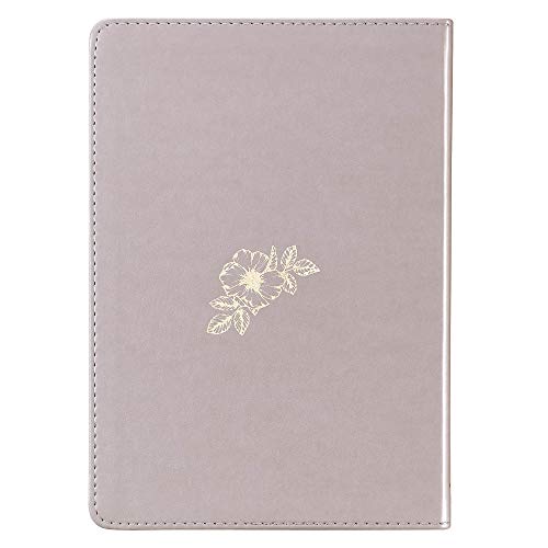 Christian Art Gifts Classic Journal Strength and Dignity Proverbs 31 Woman Bible Verse, Inspirational Scripture Notebook, Ribbon Marker, Gray Faux Leather Flexcover, 336 Ruled Pages