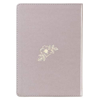 Christian Art Gifts Classic Journal Strength and Dignity Proverbs 31 Woman Bible Verse, Inspirational Scripture Notebook, Ribbon Marker, Gray Faux Leather Flexcover, 336 Ruled Pages