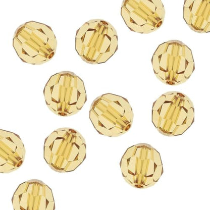 100pcs Adabele Austrian 4mm (0.16 Inch) Small Faceted Round Crystal Beads Golden Yellow Champagne Compatible with Swarovski Crystals for Jewelry Craft Making - color: Gold Champagne, size: 4mm Small (100pcs)