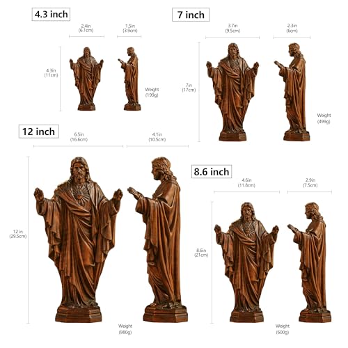 BGCOPPER Wooden Sacred Heart of Jesus Statue Catholic Home Decor-8 Inch - color: Sacred Heart of Jesus, size: 8.6 Inch
