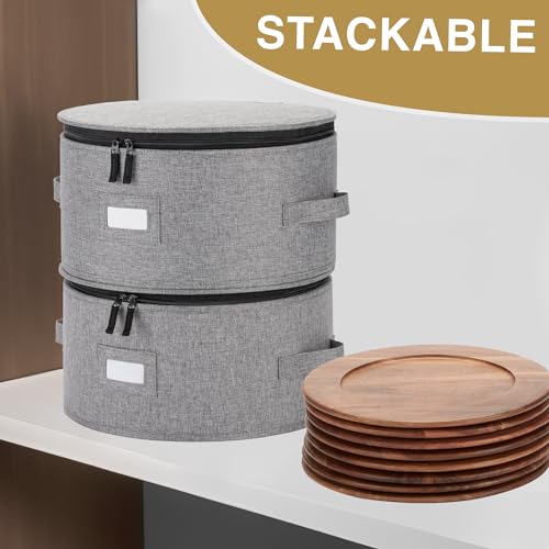 Stack Store Plus More 5PC China Storage Cases for Dinnerware - 13"-12"-10"-8.5" and 7" wide - 60 Plate Separators Included - style: 5 Plate Cases