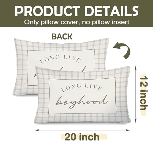 Long Live Boyhood Boy Nursery Decor 12x20 Pillow Cover, - color: Long Live Boyhood1 Retro-2x20