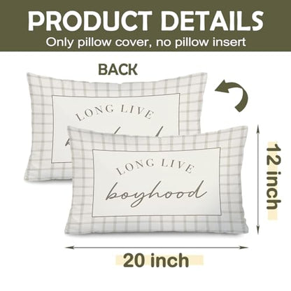Long Live Boyhood Boy Nursery Decor 12x20 Pillow Cover, - color: Long Live Boyhood1 Retro-2x20