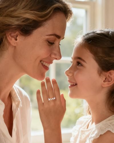 To My Daughter Ring from Mom 925 Sterling Silver Cross Ring Pray on/over/through It Rings Adjustable Anxiety Relief Rings Inspirational Cheer up Birthday Gifts for Daughter - color: A4:daughter ring