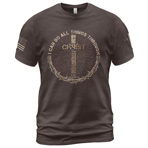 I Can Do All Things Through Christ, Jesus Shirts Men 2 - color: Brown, size: XX-Large