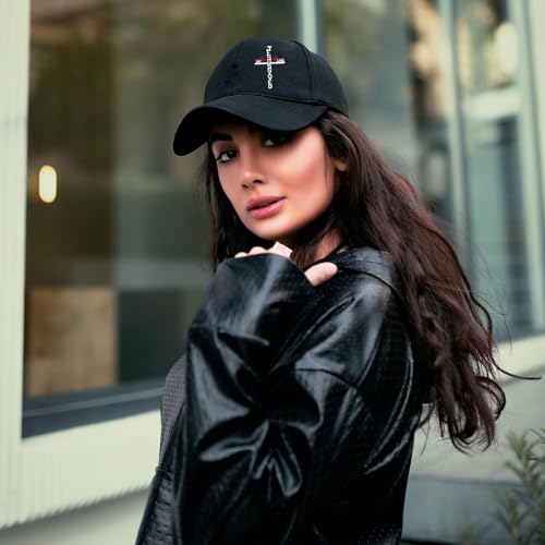 Baseball Cap Snapback Hats for Men Black Baseball Hat Cotton Trucker Dad Hat for Men - color: Cross Lightning