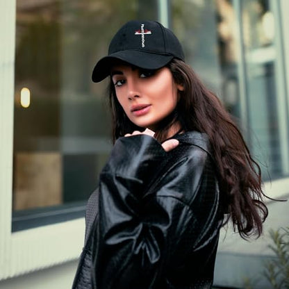 Baseball Cap Snapback Hats for Men Black Baseball Hat Cotton Trucker Dad Hat for Men - color: Cross Lightning