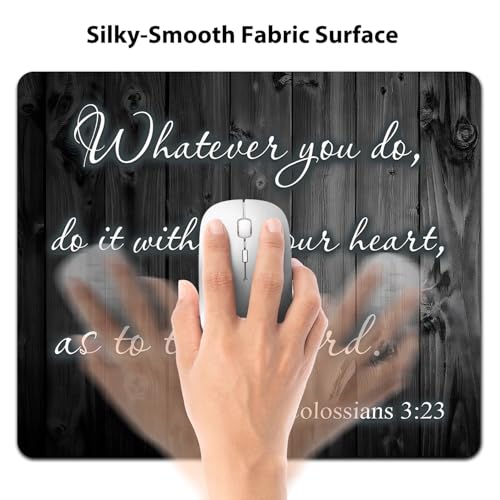 Whatever You Do Do It for the Lord Mouse Pad, Rustic Black Wood Desk Mat - color: Custom Designs Art 008