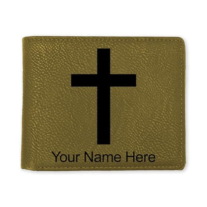 LaserGram Personalized Wallet, Christian Cross (Camo Green) - color: Camo Green