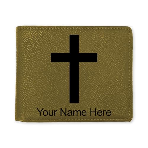 LaserGram Personalized Wallet, Christian Cross (Camo Green) - color: Camo Green