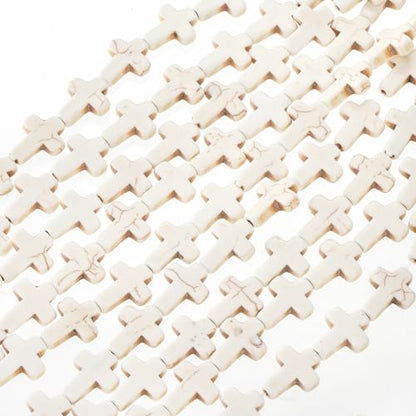 Jucoan 240 PCS White Turquoise Cross Spacer Beads Chunky Beads Mini Religious Cross Charms Beads for DIY Bracelets, Necklaces, Rosary for Wedding Easter Baptism First Communion Confirmation Christian