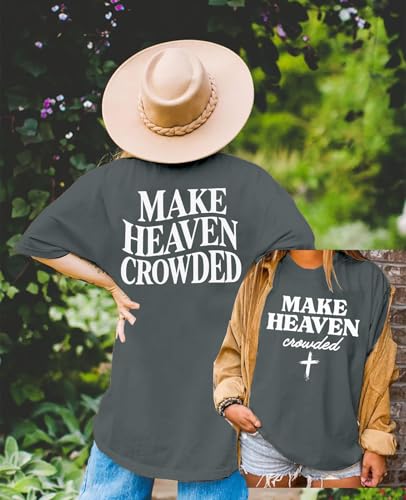 Christian Shirts for Women Oversized Faith Jesus Shirt Inspirational Tops - color: Gray3, size: Small