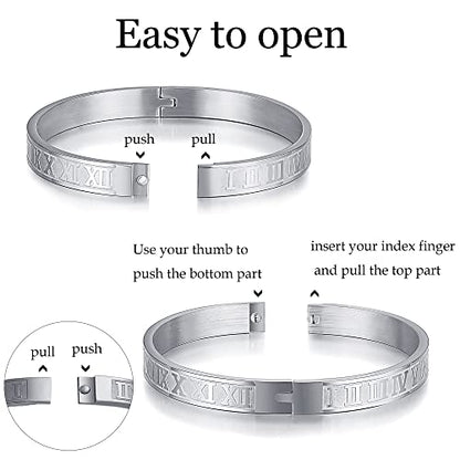 WFYOU Stainless Steel Bracelets for Men Gold Cuff Bracelet Birthday Gifts - color: Gold Silver 2