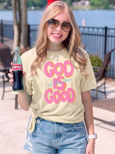 Christian Shirts for Women God is Good Shirt Oversized Jesus Faith Tshirt - color: Apricot, size: Medium