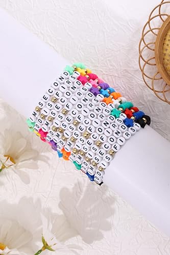24Pcs Jesus Loves You Bracelets Bulk Handmade Clay Beads Bible Verse Bracelets Christian Friendship Jewelry Christmas Easter Gifts for Women Teen - color: GOD 24-5