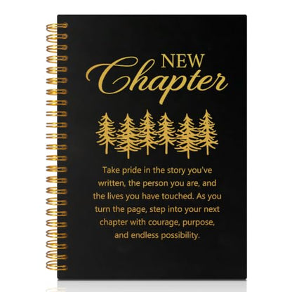 New Chapter Spiral Notebook, New Beginning Journal Gifts for Friend - color: Black118